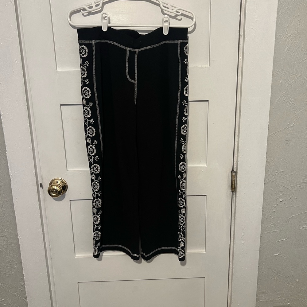 Joseph Black Trousers with White Embroidery